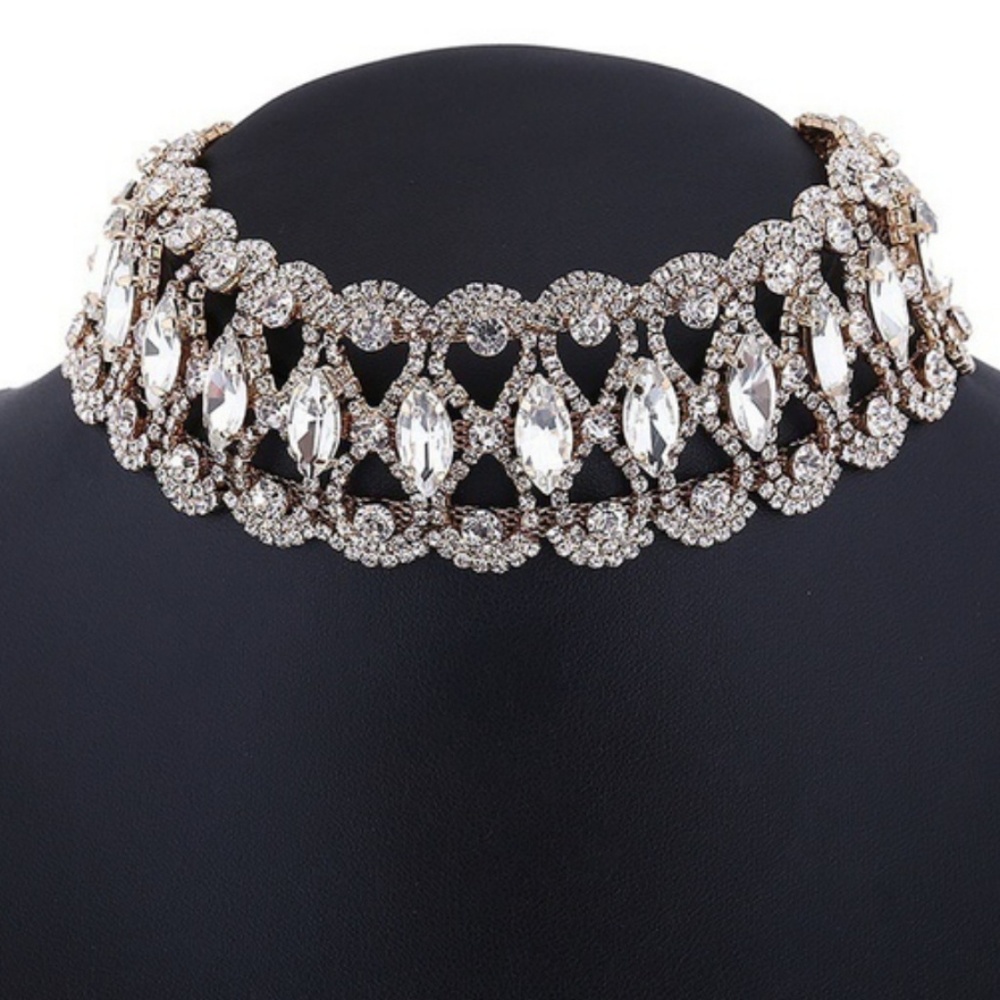 Brand New Bridal  Rhinestone choker necklace - Picture 8 of 8